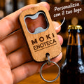 Portachiavi Apribottiglie in Legno Personalizzato con Logo – Incisione Laser