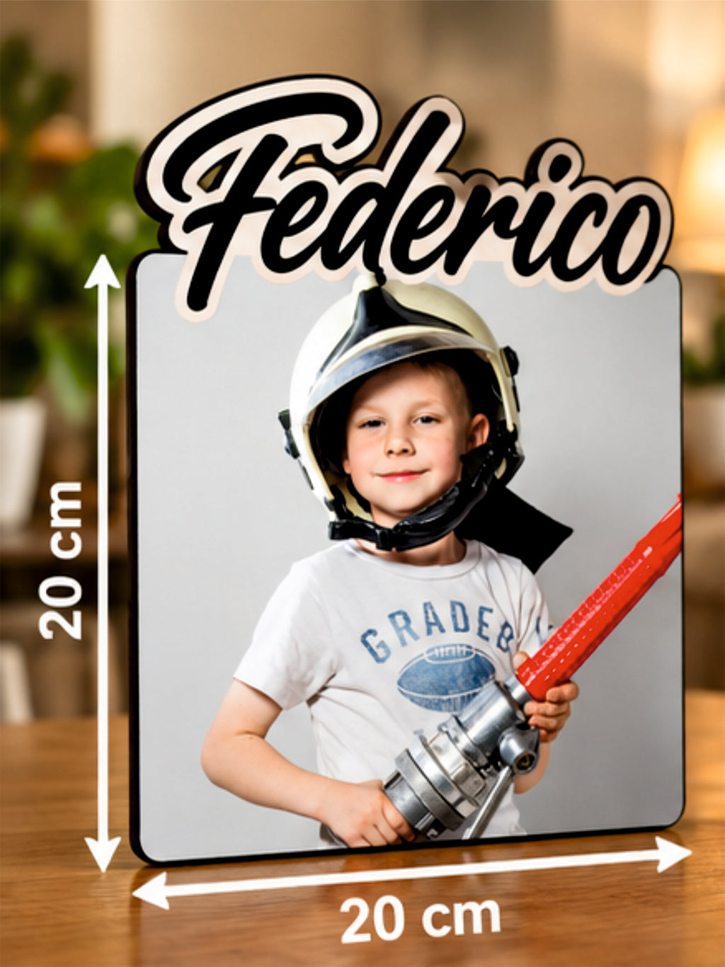 Foto su Legno Personalizzata con Nome – Stampa Fotografica a Colori su Legno, Regalo Famiglia