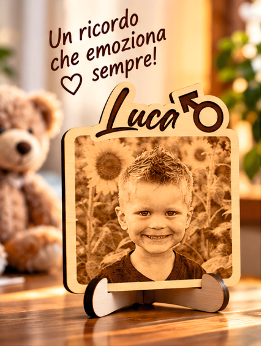 Foto Incisa su Legno Personalizzata – Quadretto con Incisione Laser foto e nome