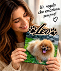 Foto su Legno Personalizzata con Nome e Zampa – Stampa Fotografica a Colori su Legno, Regalo Famiglia