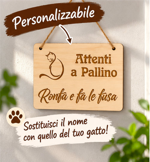 Cartello in Legno Personalizzato con Nome Animale – Incisione Laser 20×15 cm (Copia)