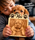 Foto Incisa su Legno Personalizzata – Quadretto con Incisione Laser con foto e nome inciso del tuo amico