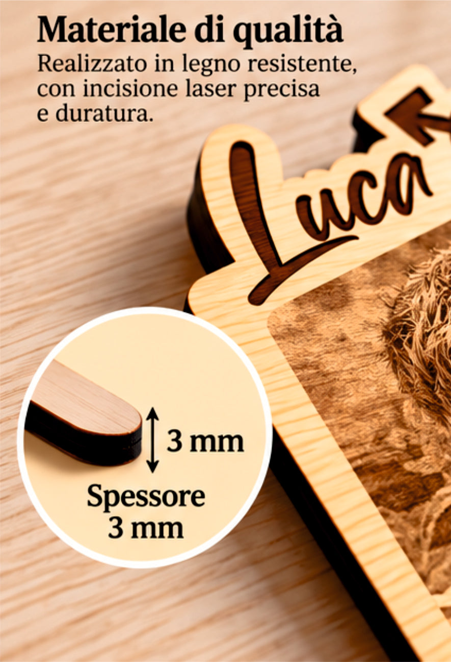 Foto Incisa su Legno Personalizzata – Quadretto con Incisione Laser foto e nome